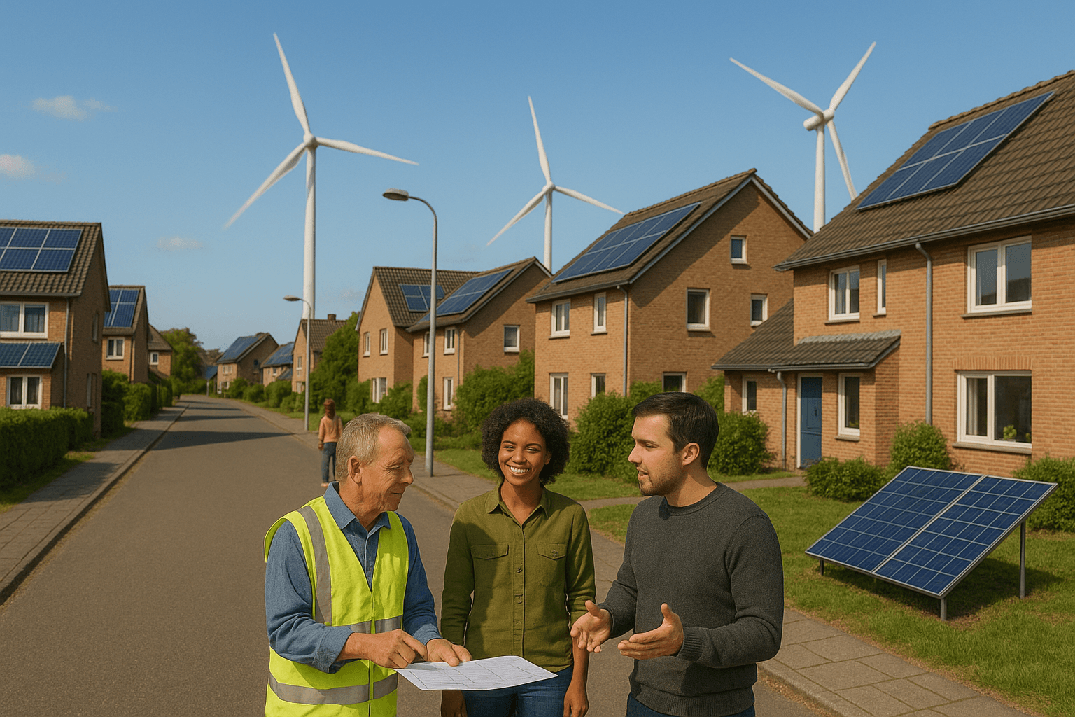Mensen overleggen in een wijk