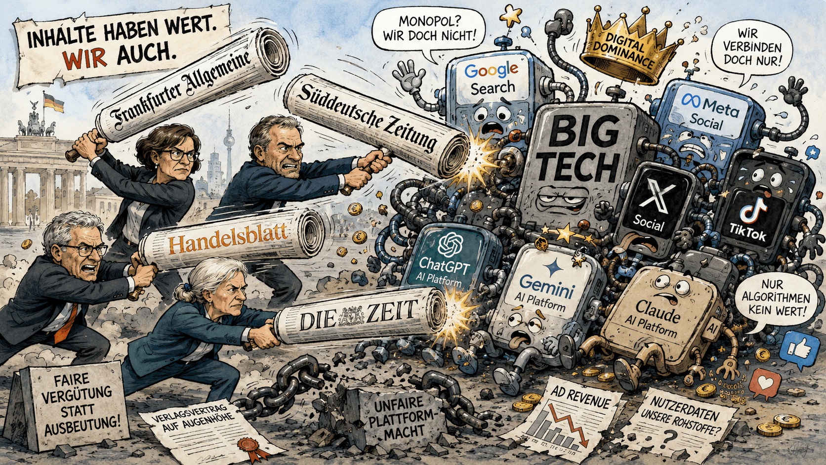 cartoon German newspapers
